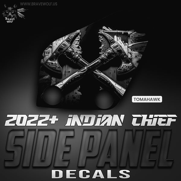 Tomahawks - Indian Chief Side Panel Decal Set - B&W
