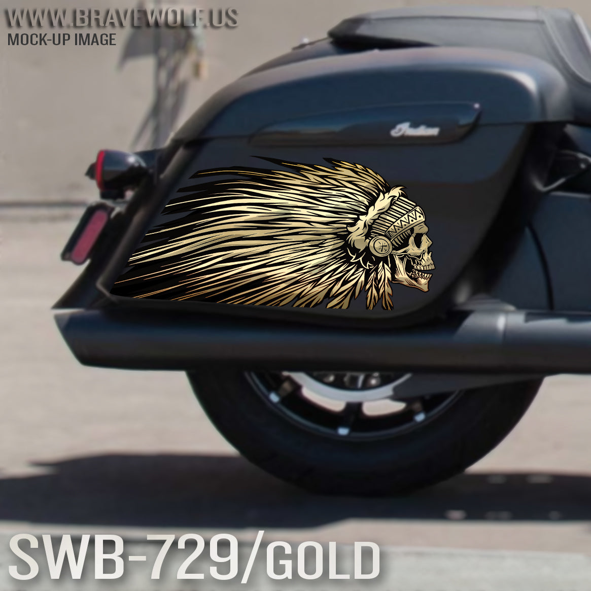【極厚カウレザー】ビンテージ ボディバッグ カスタム ペイント　ステンシル Indian Saddlebag Decals-SWB729-Gold – Brave Wolf Customs
