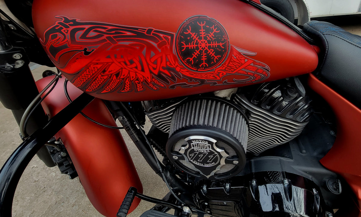 thumbnail image 2 of 2x Wolf Racing Sticker Decal – Oldschool Biker Motorcycle Tank Design – MG317 2 of 5