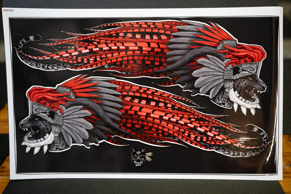 CLEARANCE-Azteca-Indian Scout-CUSTOM-Red and B&W – Brave Wolf Customs