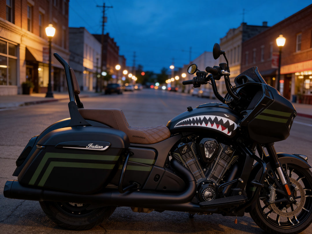 Indian Motorcycle スタジャン レザー ブラックワッペン M インディアンモーターサイクル Indian Motorcycle スタジャン サイズ36