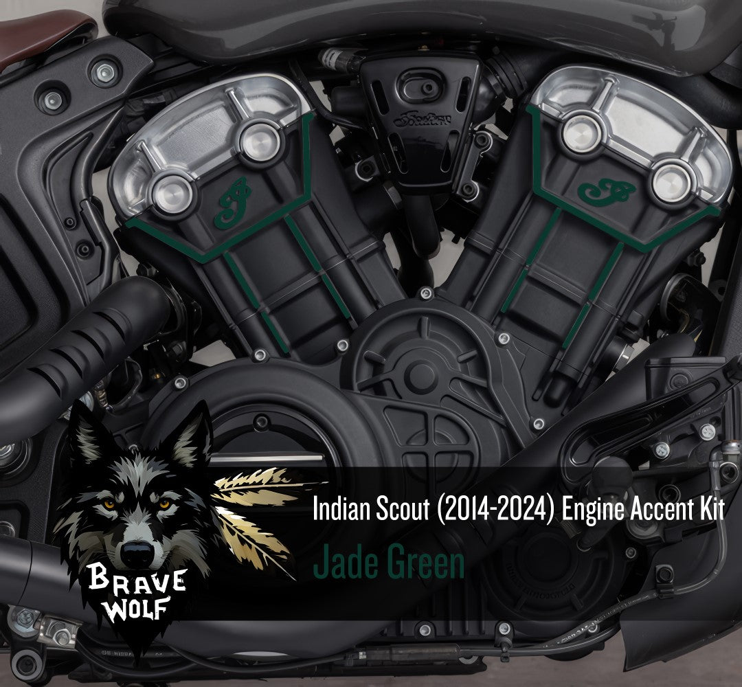 Jade Engine CLEARANCE - Indian Scout Engine Accent Kit (2014-2024)- Jade Green ...