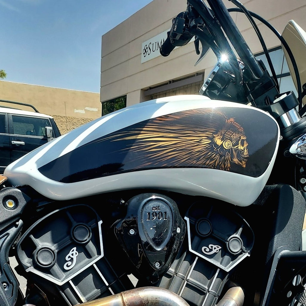 Indian Scout – Tagged Tank Decals– Brave Wolf Customs