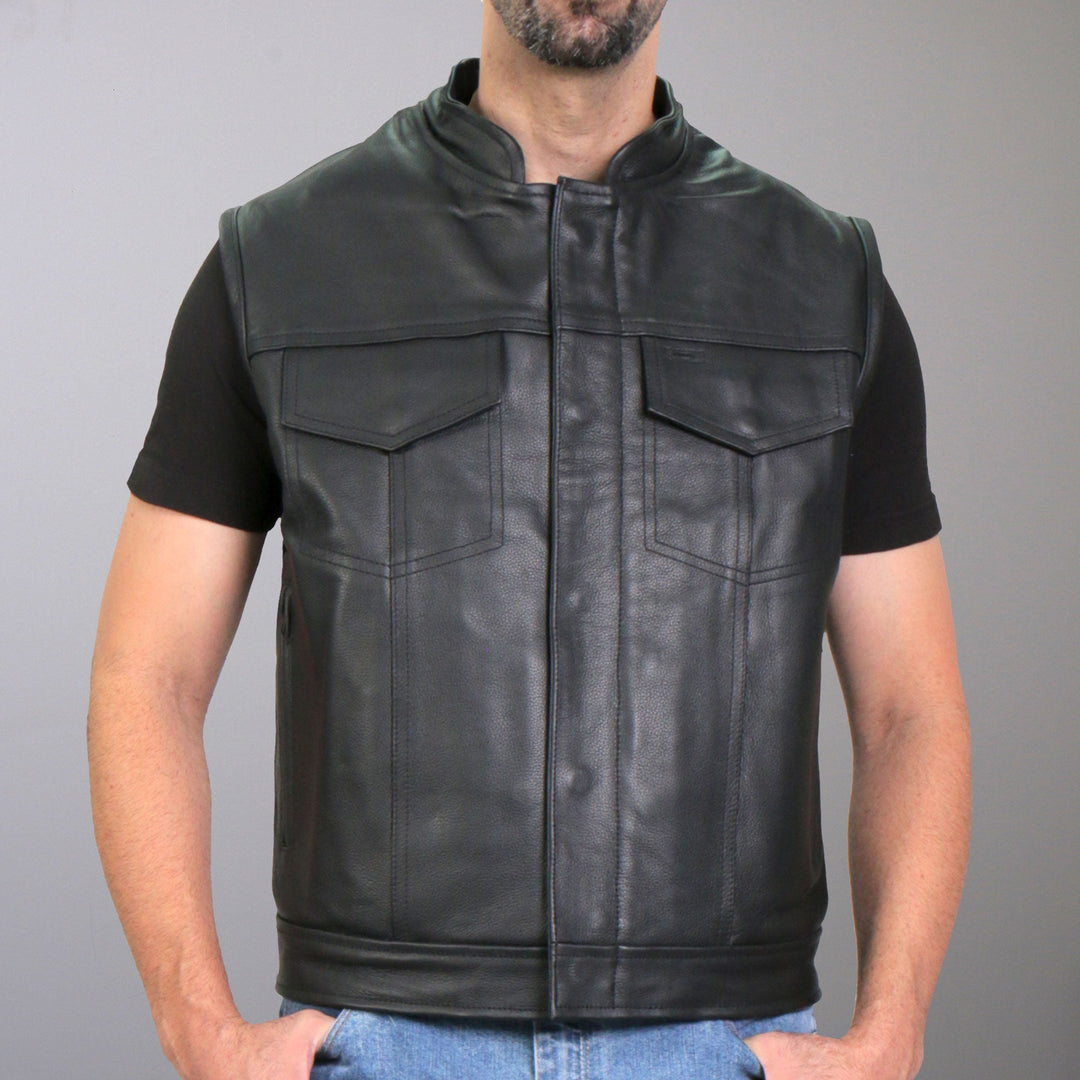 Hot Leathers VSM1050 Men's Black 'Paisley Green' Motorcycle Club