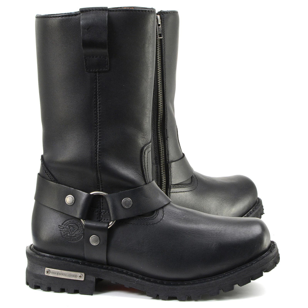 Milwaukee Leather MBM9061WP Men's Black Leather11-inch Wide Width