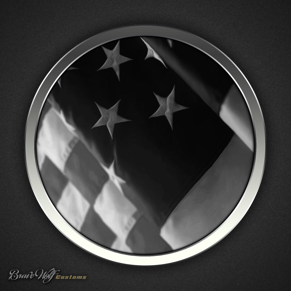 5 Inch Decal American Flag (B&W) - 5 Inch Decal – Brave Wolf Customs