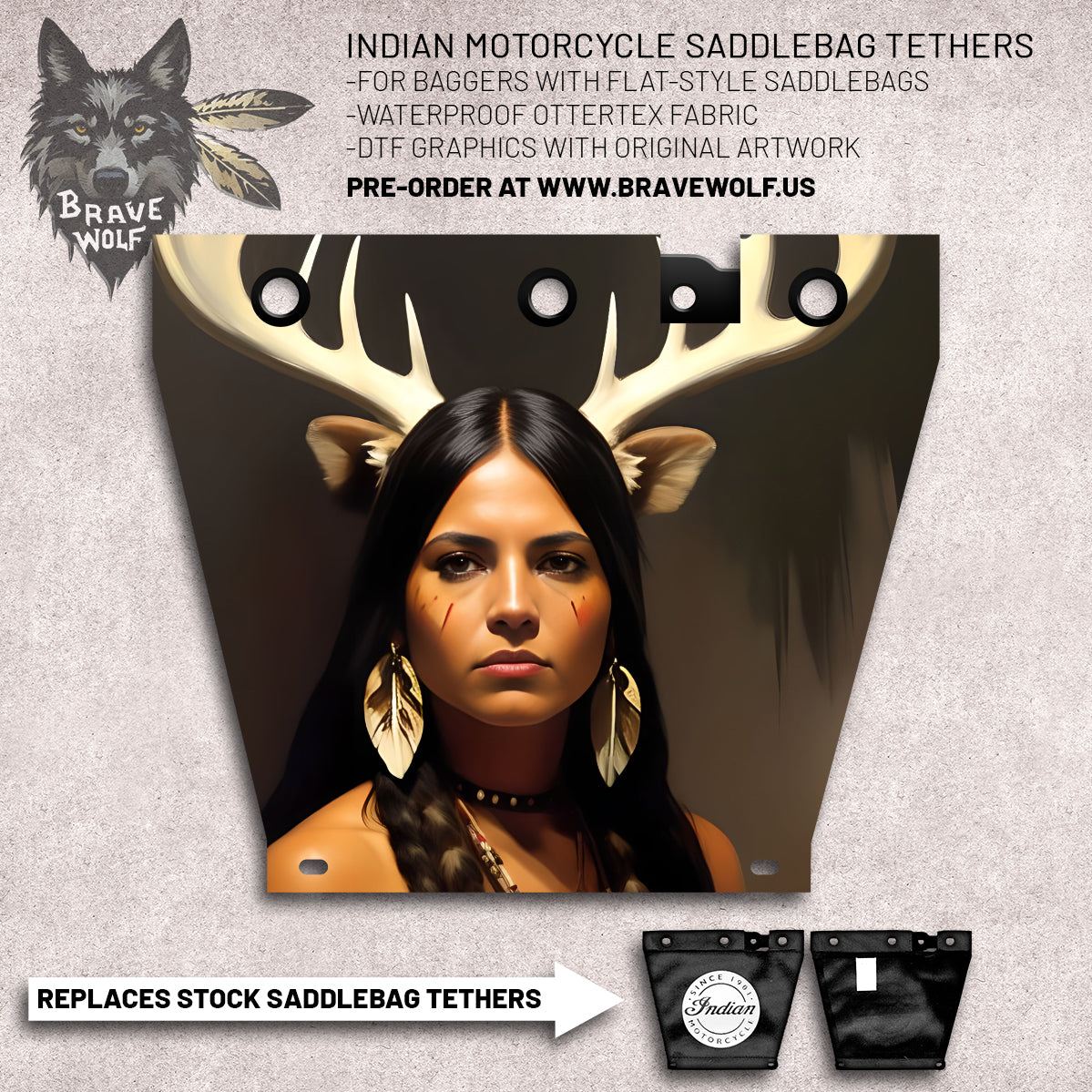 Indian Motorcycle Saddlebag Tether Brave Wolf Customs