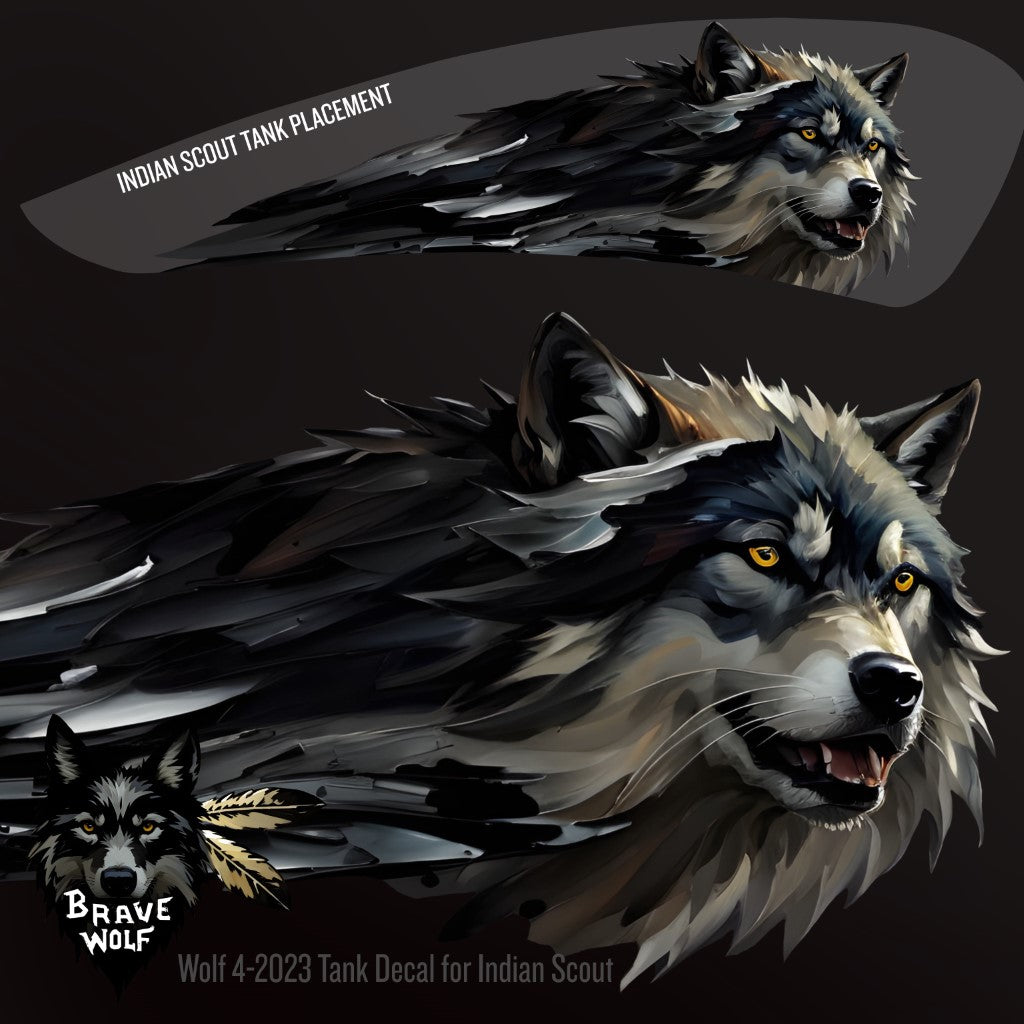 Wolf 4-2023 - Indian Scout Tank Decal-Color – Brave Wolf Customs