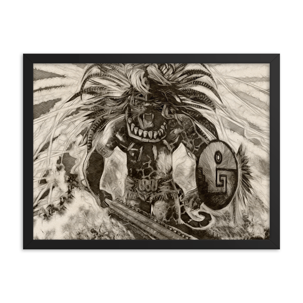  Guerrero ポスター Póster enmarcado Guerrero Jaguar Azteca – Brave Wolf Customs